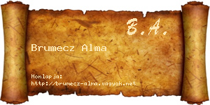 Brumecz Alma névjegykártya